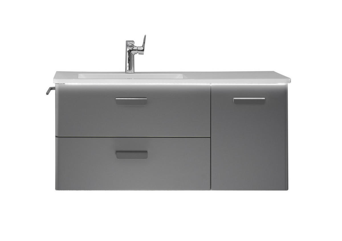 WASCHTISCHKOMBI 107 cm  - Weiß/Grau, MODERN, Naturmaterialien/Holzwerkstoff (107cm) - Sadena
