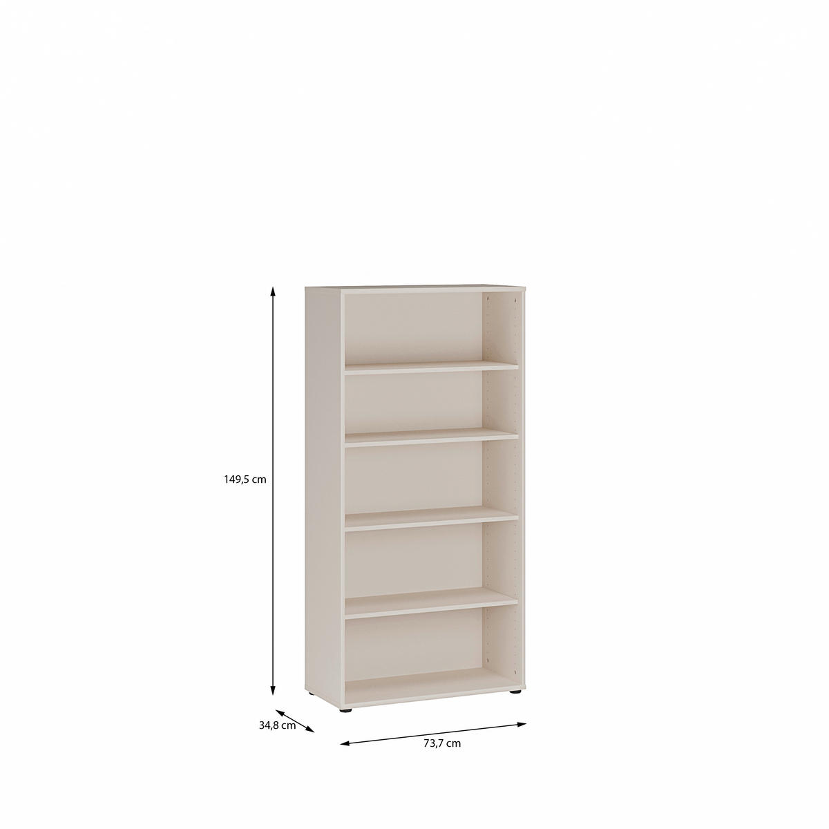 REGAL Sandfarben  - Sandfarben/Schwarz, Design, Holzwerkstoff/Kunststoff (73,7/149,5/34,8cm)