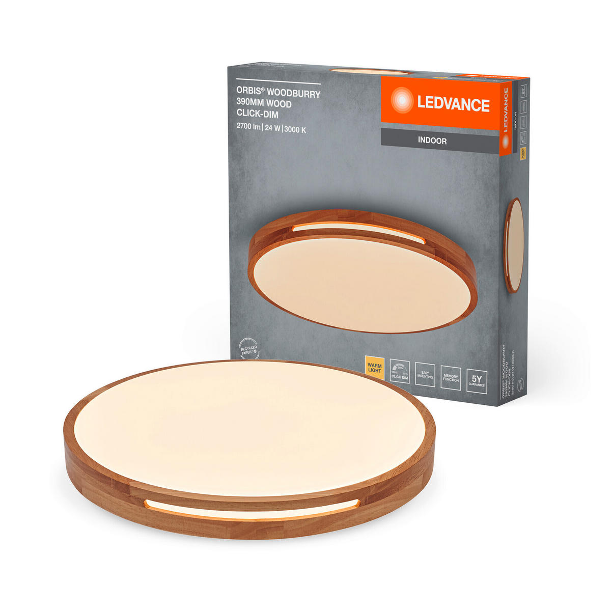 LED-DECKENLEUCHTE 39/7 cm   - KONVENTIONELL, Metall (39/7cm) - Ledvance