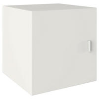 VRATA - srebrne barve/bela, Basics, umetna masa/leseni material (34/34/33,4cm) - MID.YOU
