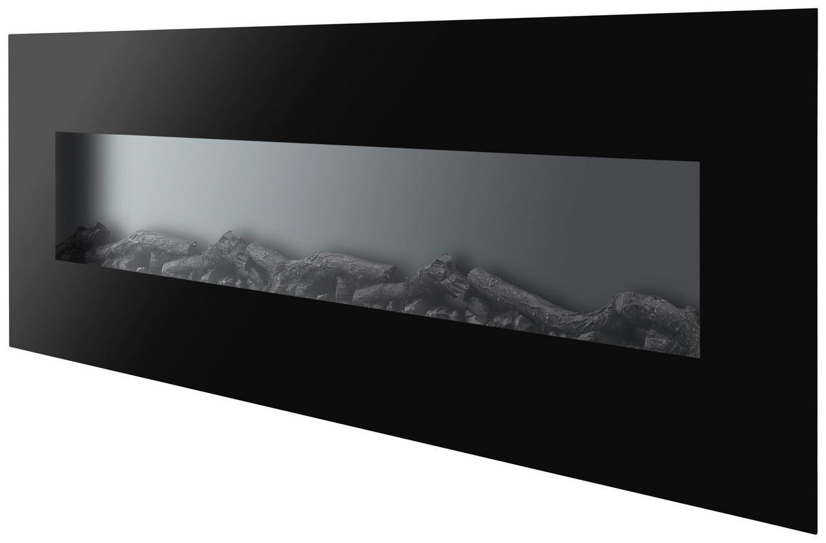 ELEKTROKAMIN - Schwarz, Design, Glas/Kunststoff (183/55/14cm) - Xora