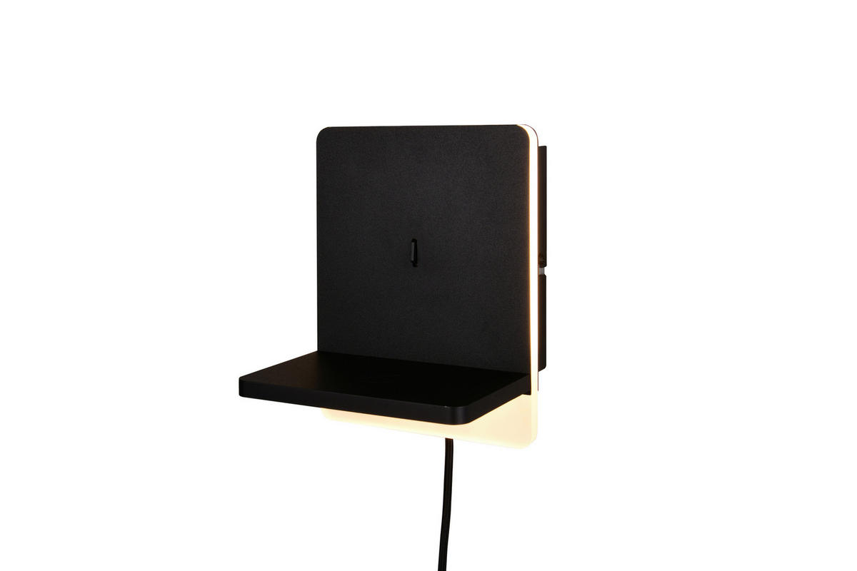 APLICĂ DE PERETE CU LED - negru, Basics, metal (20/16/14cm)