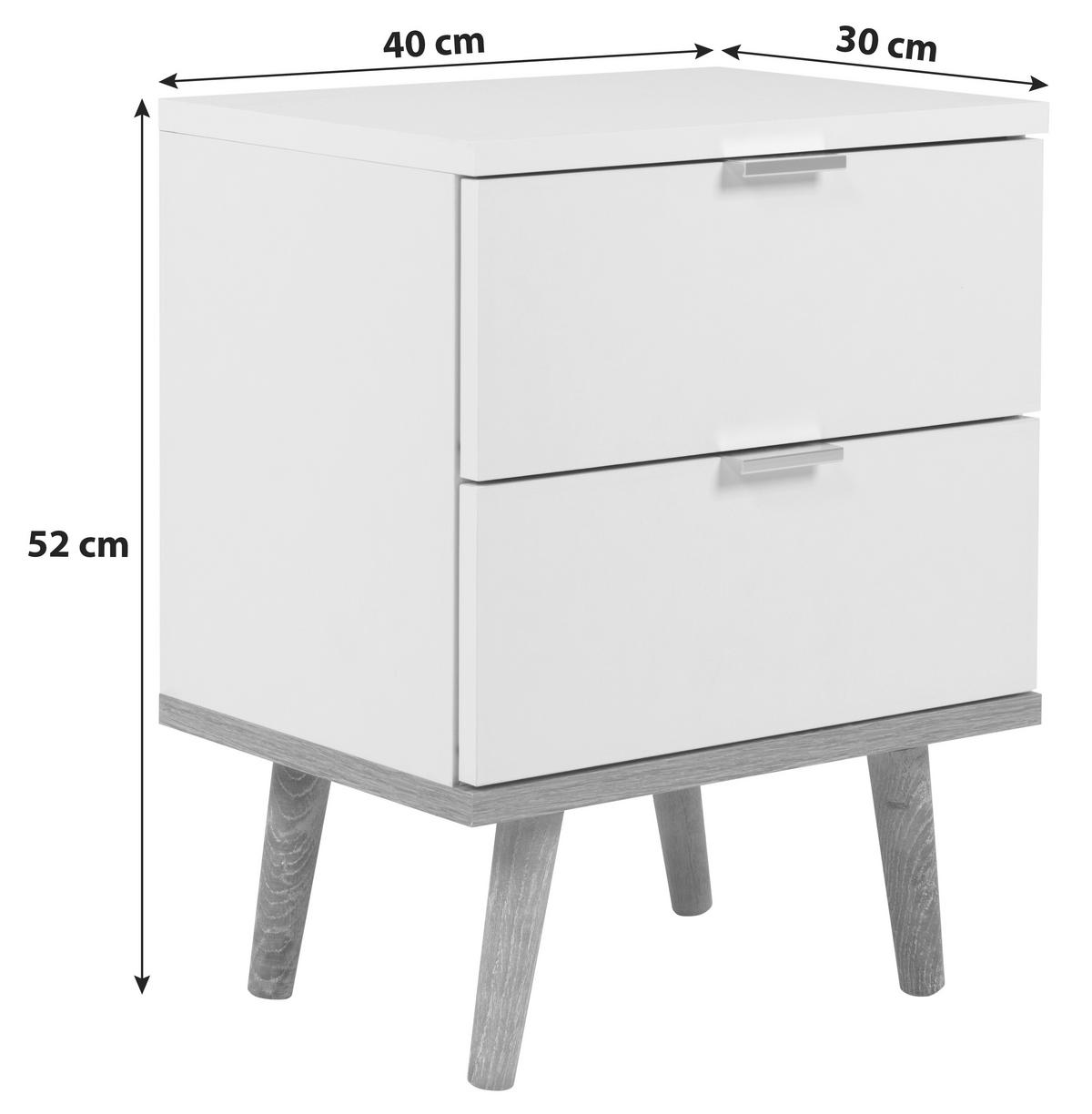 NACHTSCHRANK 40/52/30 cm  - Eichefarben/Silberfarben, Design, Holz/Holzwerkstoff (40/52/30cm) - MID.YOU