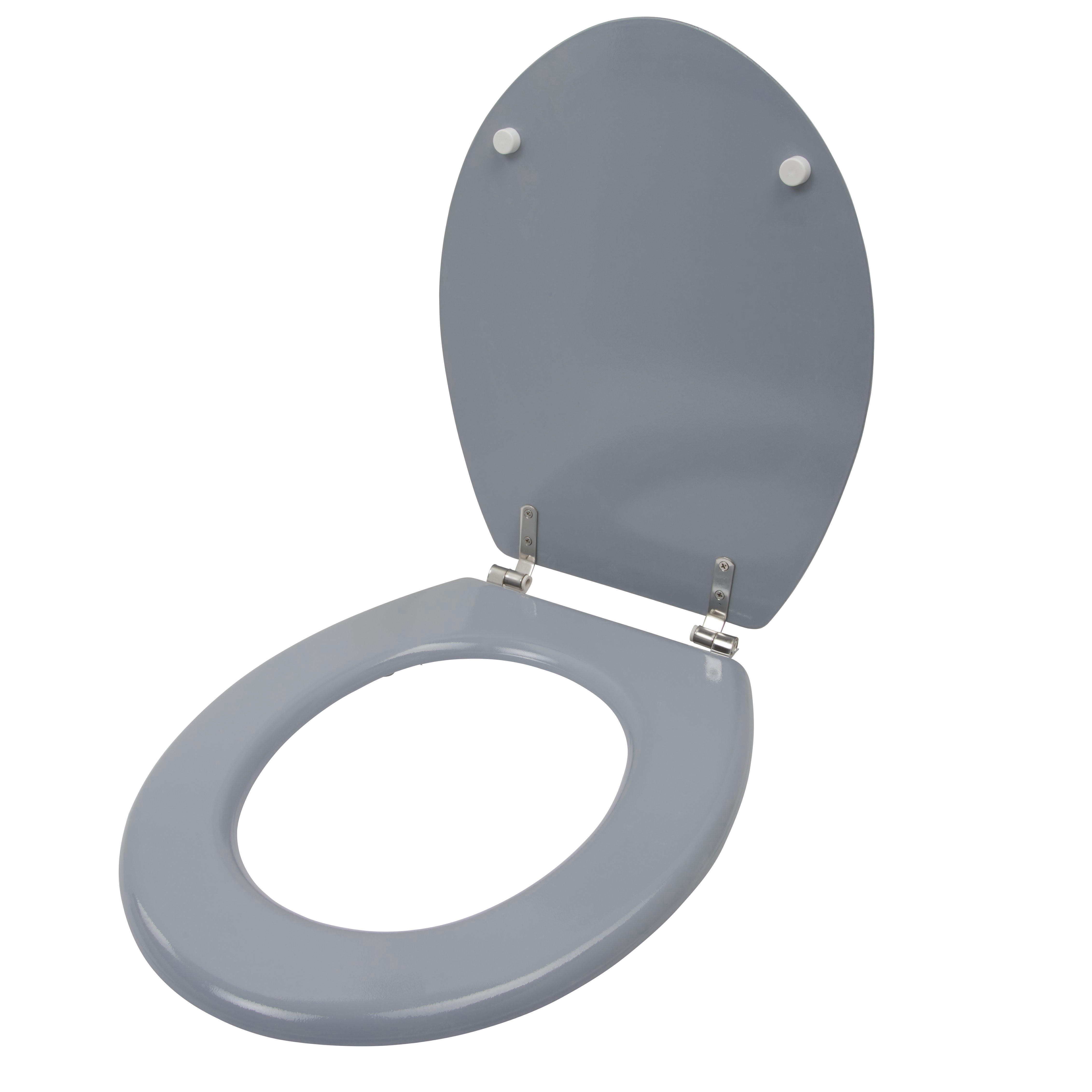 WC-SITZ Hellgrau  - Hellgrau, Basics, Kunststoff (45/36/5cm)