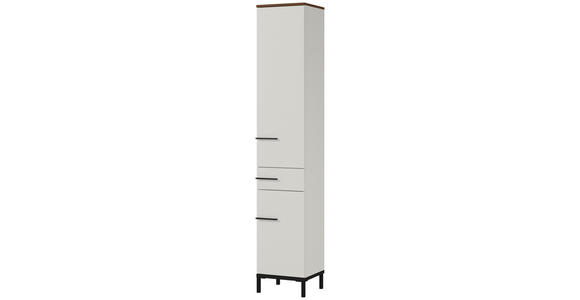 HOCHSCHRANK 34/190/34 cm  - Kaschmir/Nussbaumfarben, MODERN, Holzwerkstoff/Metall (34/190/34cm) - Xora