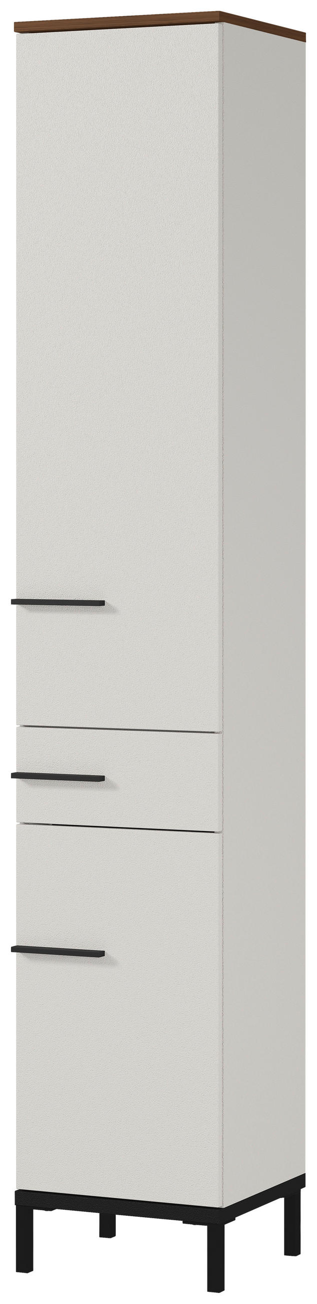 HOCHSCHRANK 34/190/34 cm  - Kaschmir/Nussbaumfarben, MODERN, Holzwerkstoff/Metall (34/190/34cm) - Xora
