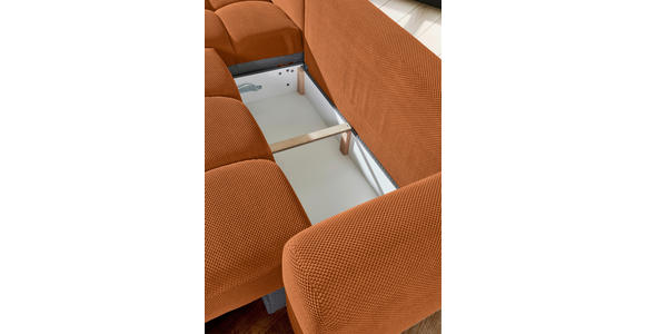 ECKSOFA Rostfarben Flachgewebe  - Rostfarben/Schwarz, KONVENTIONELL, Kunststoff/Textil (174/274cm) - Carryhome