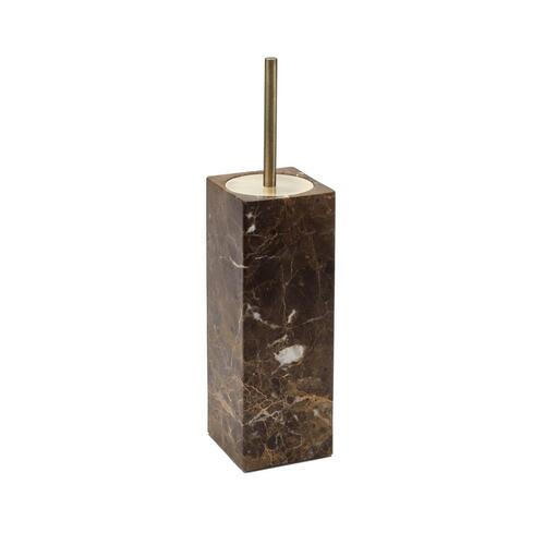 GARNITURA TOALETNE ČETKE smeđa kamen HAMMAM - srebrne boje/smeđa, Konvencionalno, kamen/metal (9,5/9,5/25cm) - Aquanova