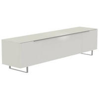 LOWBOARD  in 210/51/45 cm  - Weiss/Alufarben, Design, Glas/Holzwerkstoff (210/51/45cm) - Moderano