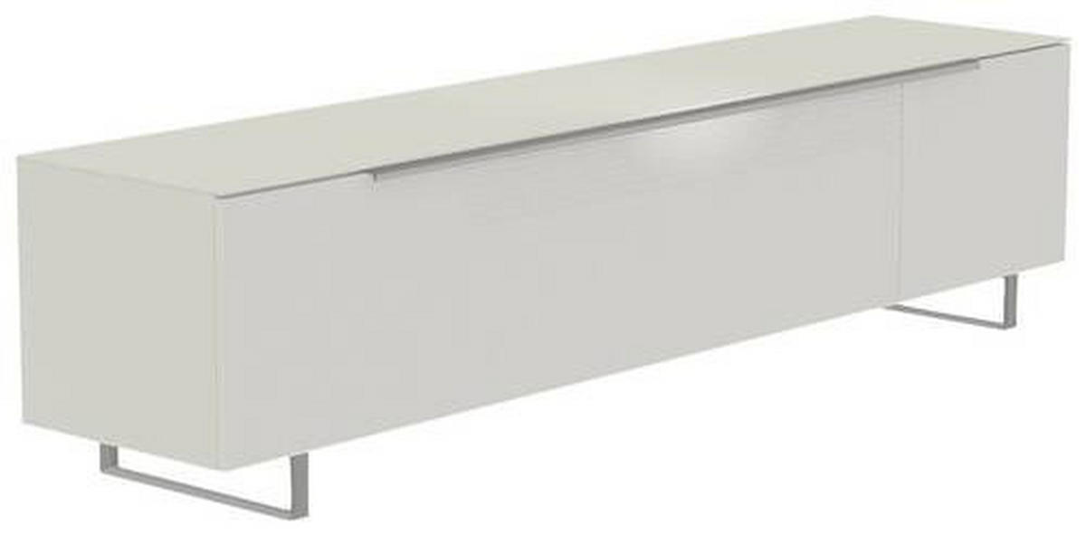 LOWBOARD  in 210/51/45 cm  - Weiss/Alufarben, Design, Glas/Holzwerkstoff (210/51/45cm) - Moderano