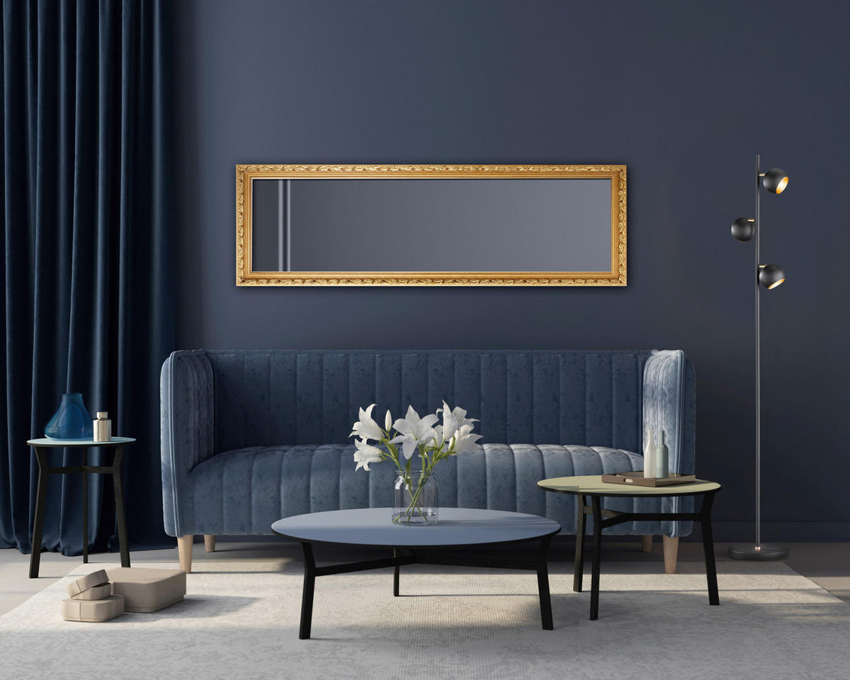 WANDSPIEGEL 50/150/3,5 cm    in rechteckig  - Goldfarben, Trend, Glas/Holz (50/150/3,5cm) - Boxxx