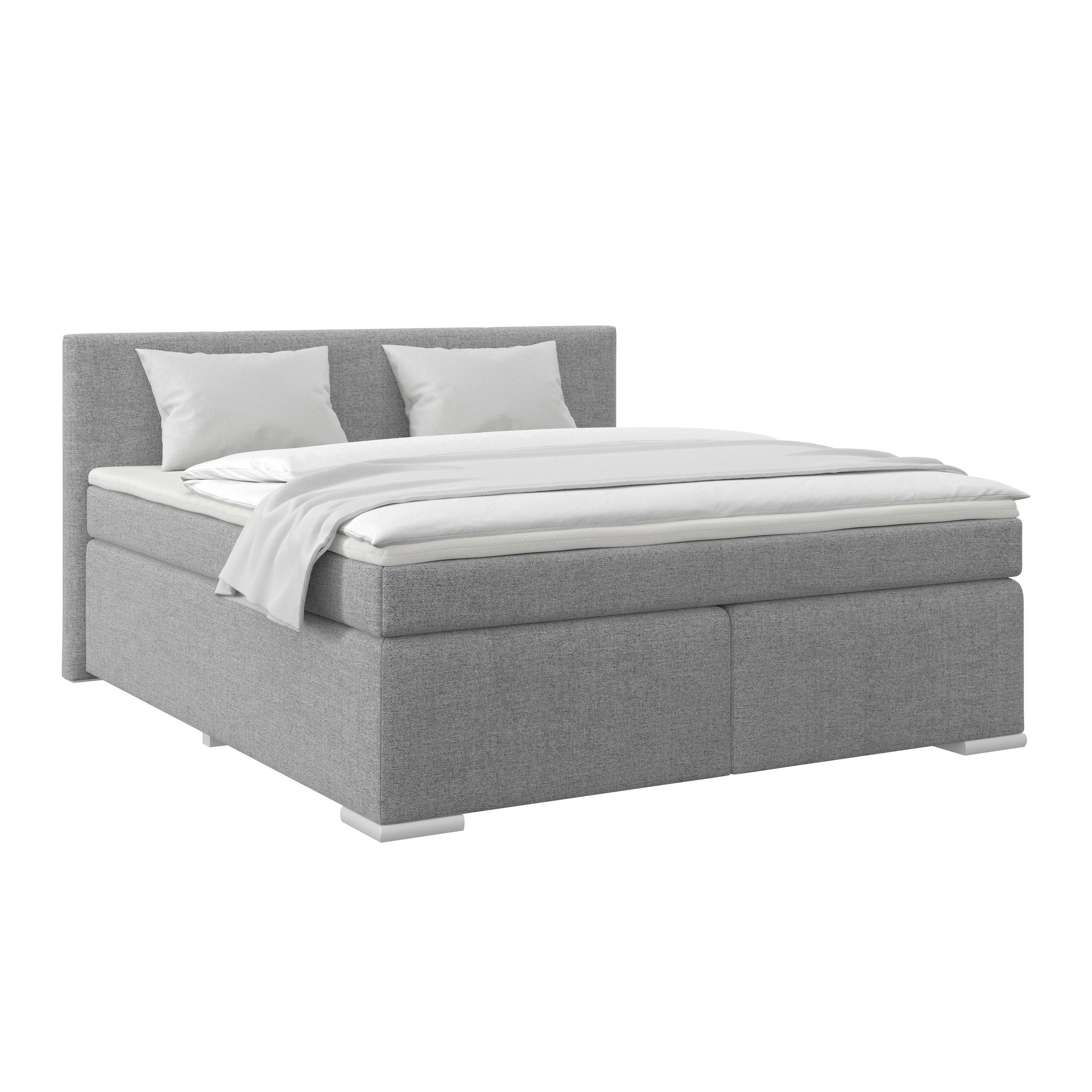 BOXSPRINGBETT 180/200 cm  in Grau  - Alufarben/Grau, Basics, Kunststoff/Textil (180/200cm) - Boxxx
