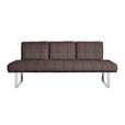 SITZBANK 209/92/78 cm  in Chromfarben, Dunkelbraun  - Chromfarben/Dunkelbraun, Design, Textil/Metall (209/92/78cm) - Dieter Knoll