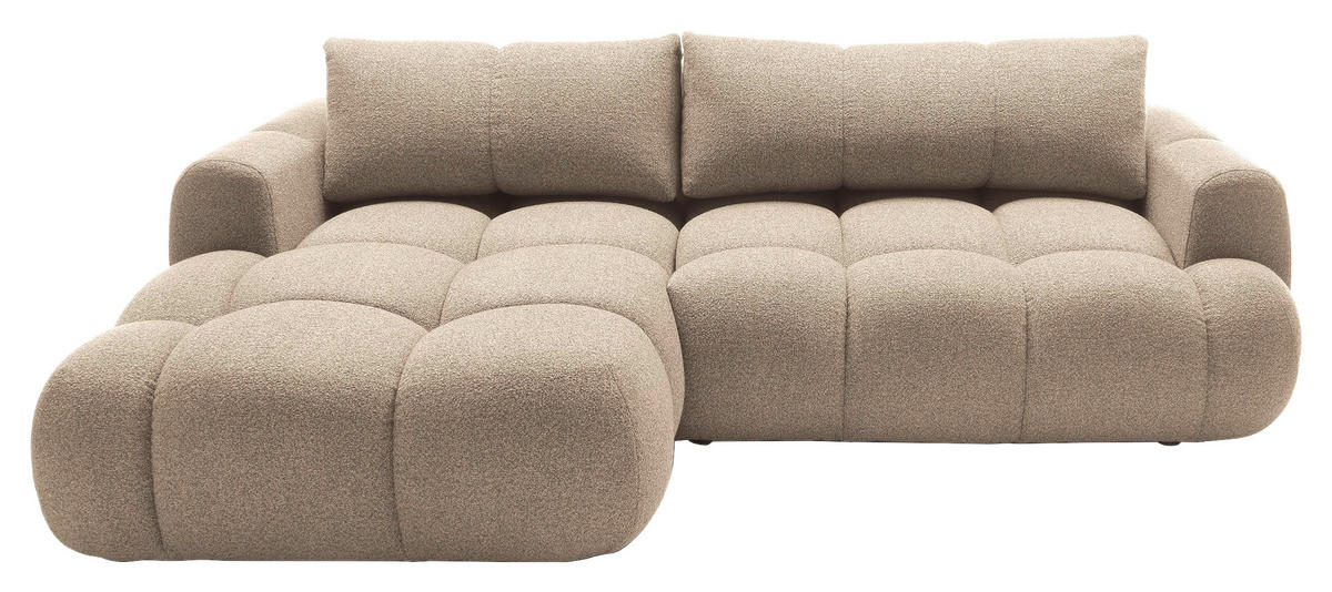 ECKSOFA Hellbraun Struktur  - Hellbraun/Schwarz, KONVENTIONELL, Kunststoff/Textil (172/272cm) - Carryhome