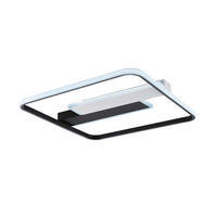 LED-DECKENLEUCHTE Blithe 50/50/5 cm   - Sandfarben/Schwarz, Design, Metall (50/50/5cm) - Fischer & Honsel