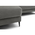 ECKSOFA  in Flachgewebe Hellgrau  177/253 cm  - Hellgrau/Schwarz, Design, Textil/Metall (177/253cm) - Dieter Knoll