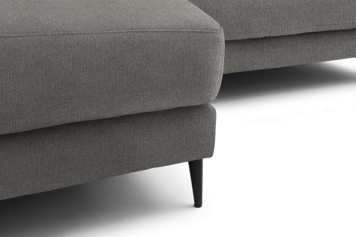 ECKSOFA in Flachgewebe Hellgrau  - Hellgrau/Schwarz, Design, Textil/Metall (177/253cm) - Dieter Knoll