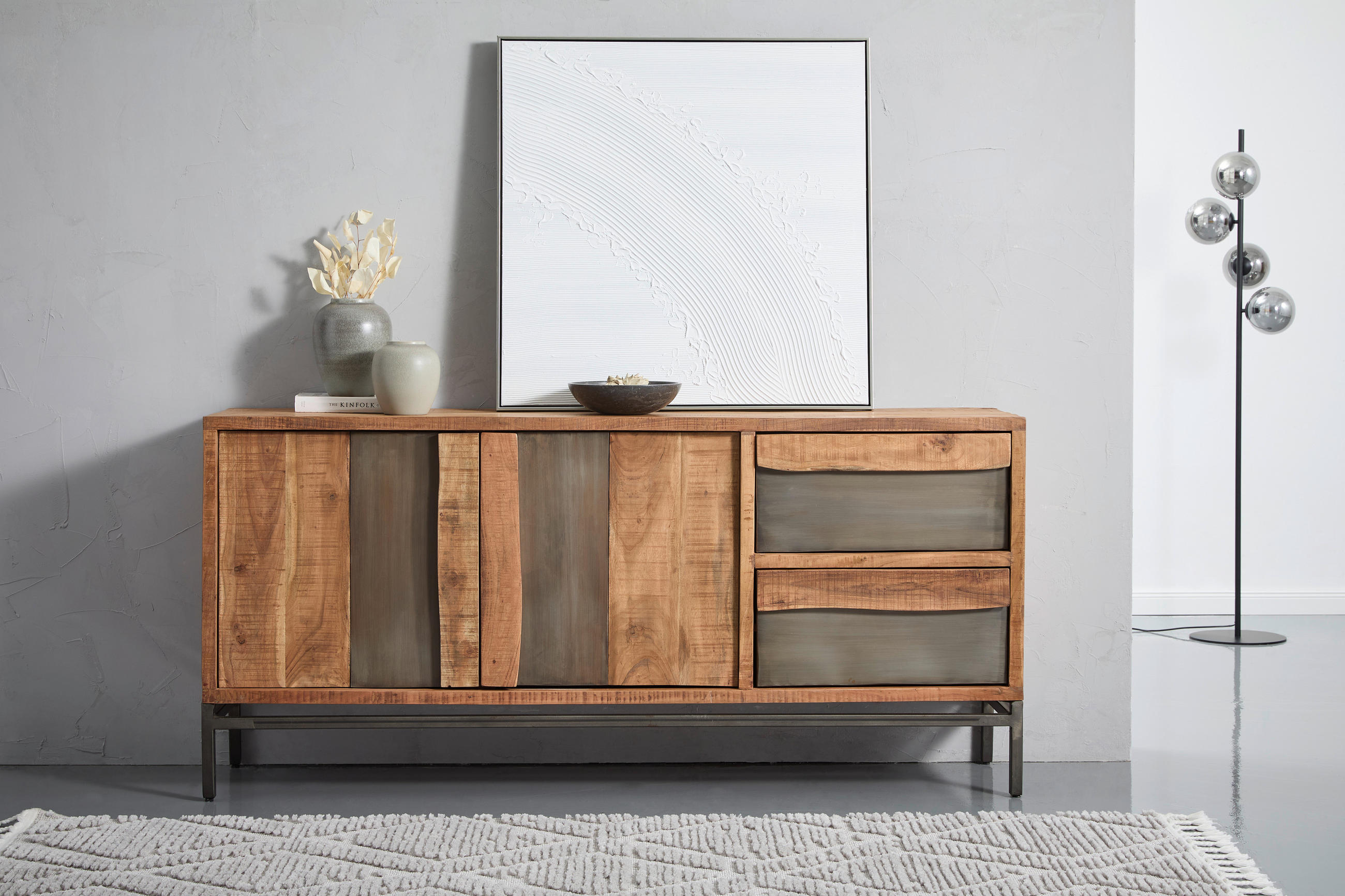 SIDEBOARD 175/80/40 cm - Anthrazit/Grau, KONVENTIONELL, Holz/Metall (175/80/40cm) - Livetastic