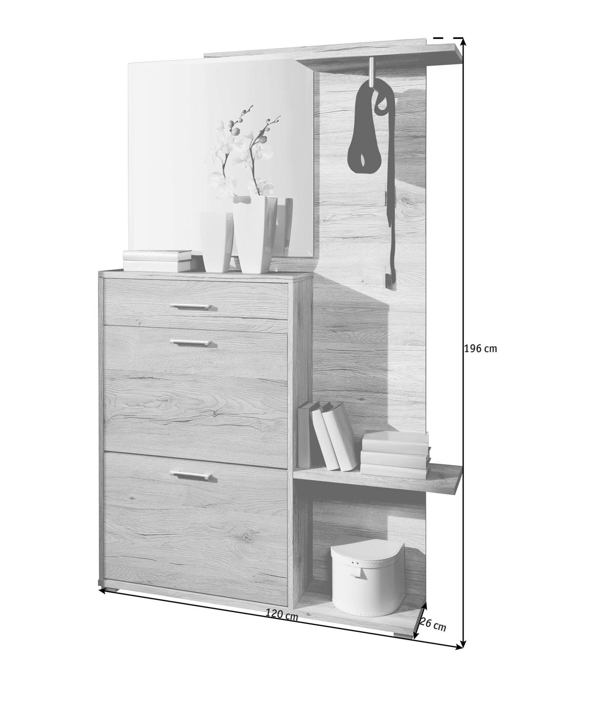 PREDSIEŇOVÝ NÁBYTOK, 120/196/26 cm - farba duba, Konventionell, kompozitné drevo (120/196/26cm) - Cantus