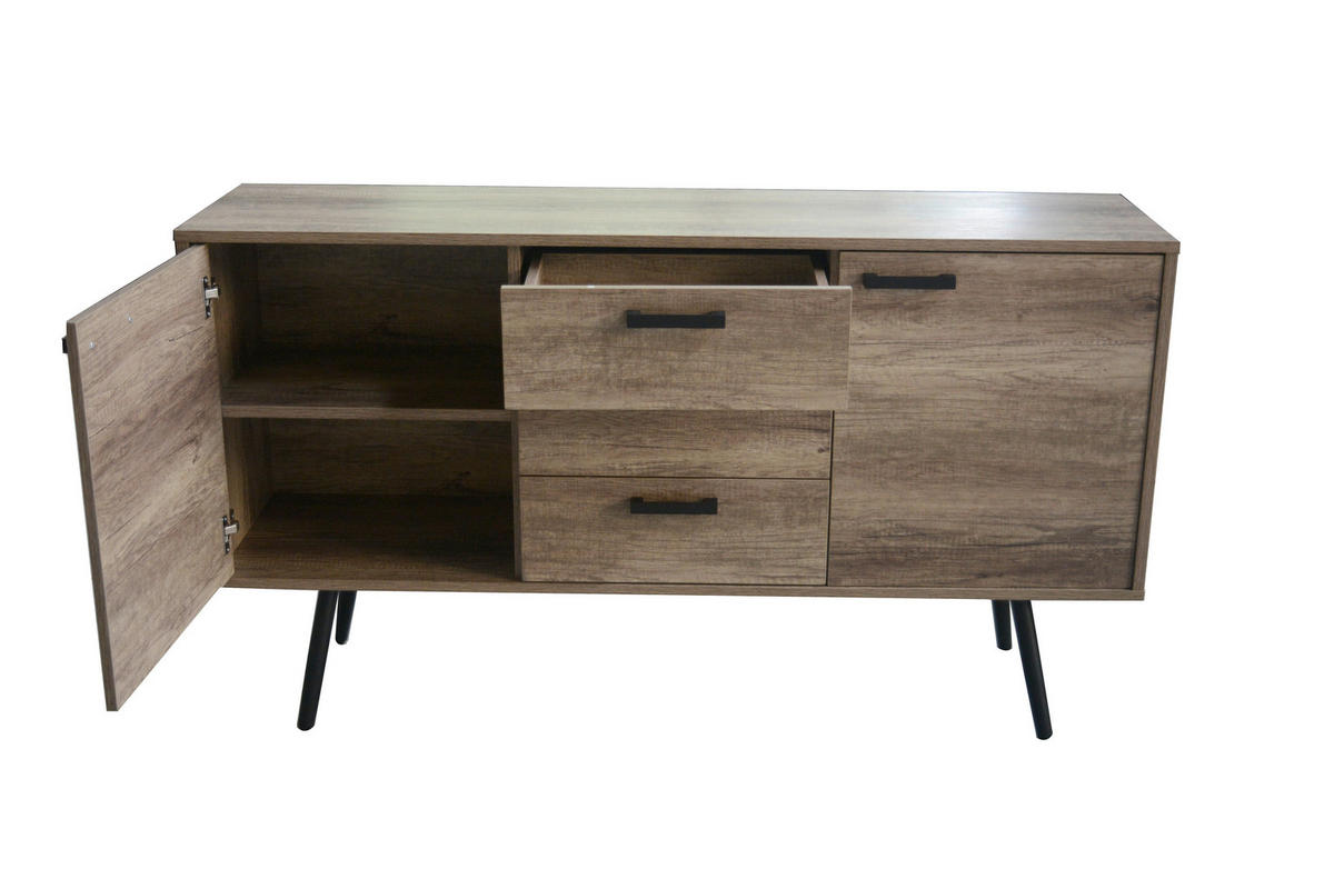 SIDEBOARD  in 150/84/39,5 cm  - Schwarz/Braun, Design, Holzwerkstoff (150/84/39,5cm) - Livetastic