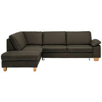 ECKSOFA  in Echtleder Olivgrün  235/274 cm  - Eichefarben/Beige, KONVENTIONELL, Leder/Holzwerkstoff (235/274cm) - Beldomo Premium