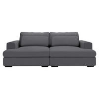 BIGSOFA in Cord Dunkelgrau  - Dunkelgrau/Schwarz, Design, Textil (223/80/158cm) - Lomoco