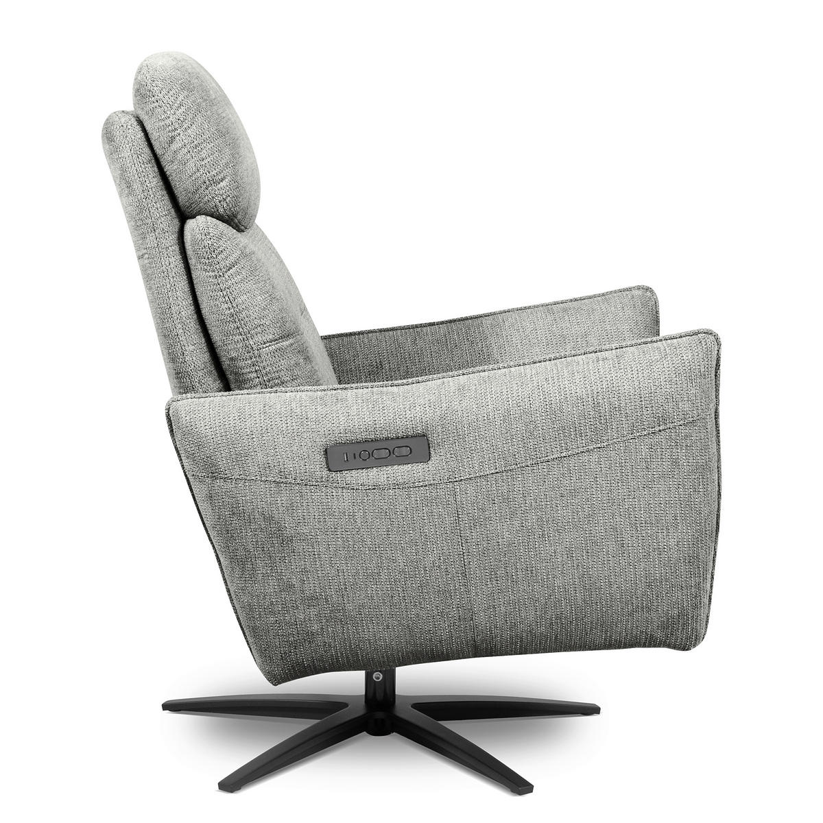 RELAXSESSEL in Textil Hellgrau  - Hellgrau/Schwarz, Design, Textil/Metall (77/107/88cm) - Livetastic