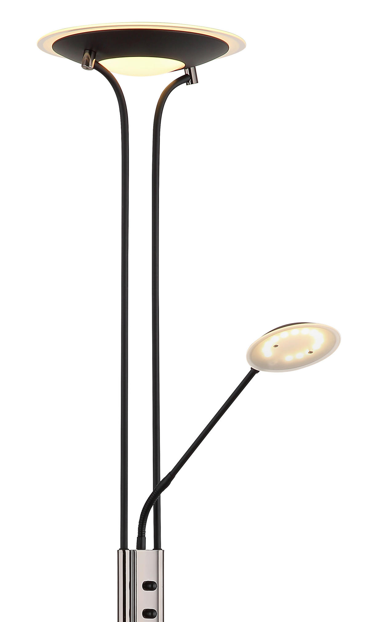 LED SVJETILJKA PODNA TAMIKA  - prozirno/boje kroma, Konvencionalno, staklo/metal (30/180cm) - Globo