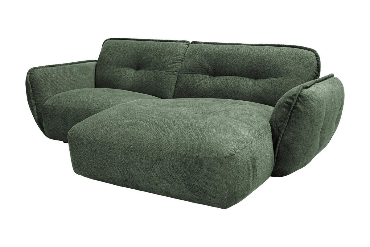 ECKSOFA  Struktur Grün  - Schwarz/Grün, Modern, Kunststoff/Textil (269/184cm) - Trendmanufaktur
