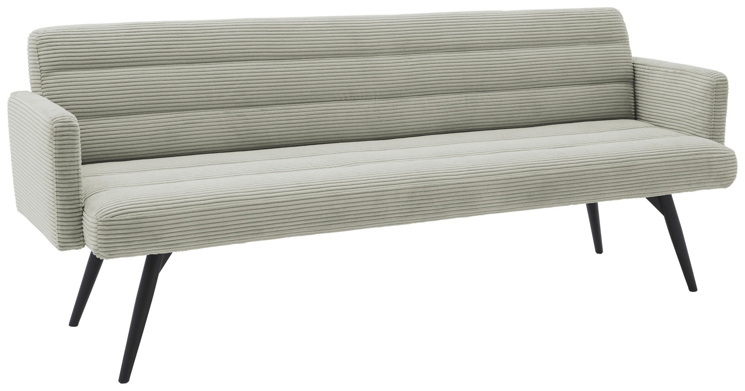 SITZBANK 216/86/68 cm  in Greige  - Greige/Schwarz, Design, Textil/Metall (216/86/68cm) - Dieter Knoll