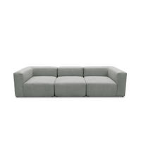 3-SITZER-SOFA in Cord, Mikrofaser Hellgrau  - Hellgrau/Schwarz, Design, Kunststoff/Textil (301/69/108cm) - MID.YOU