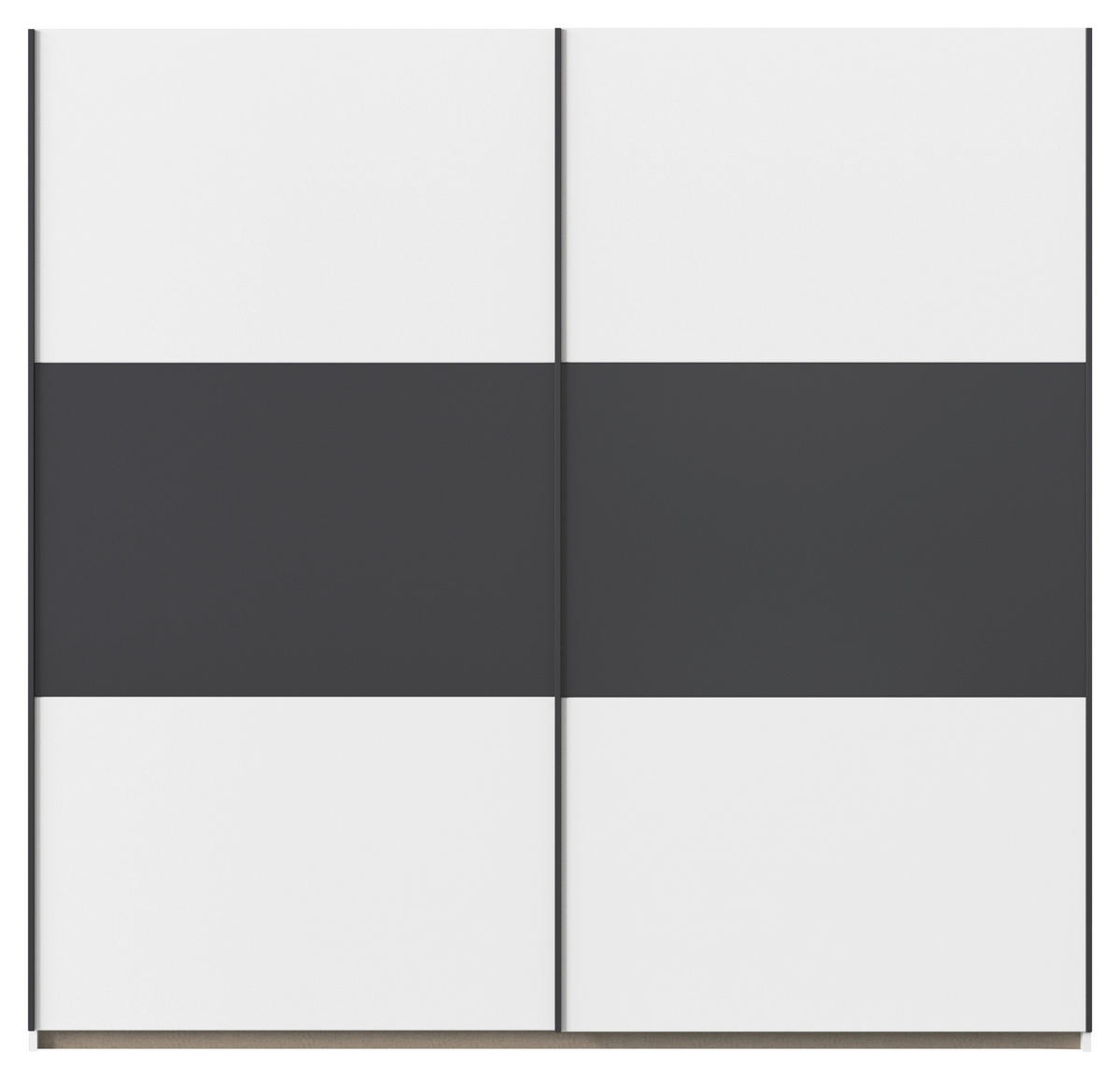 SCHWEBETÜRENSCHRANK in Grau, Weiss  - Weiss/Grau, Modern, Holzwerkstoff/Metall (218/210/59cm) - Rauch Möbel