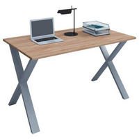 SKRIVBORD 110/80/76 cm  i silver, Sonoma ek  - Sonoma ek/silver, Modern, metall/trämaterial (110/80/76cm) - MID.YOU