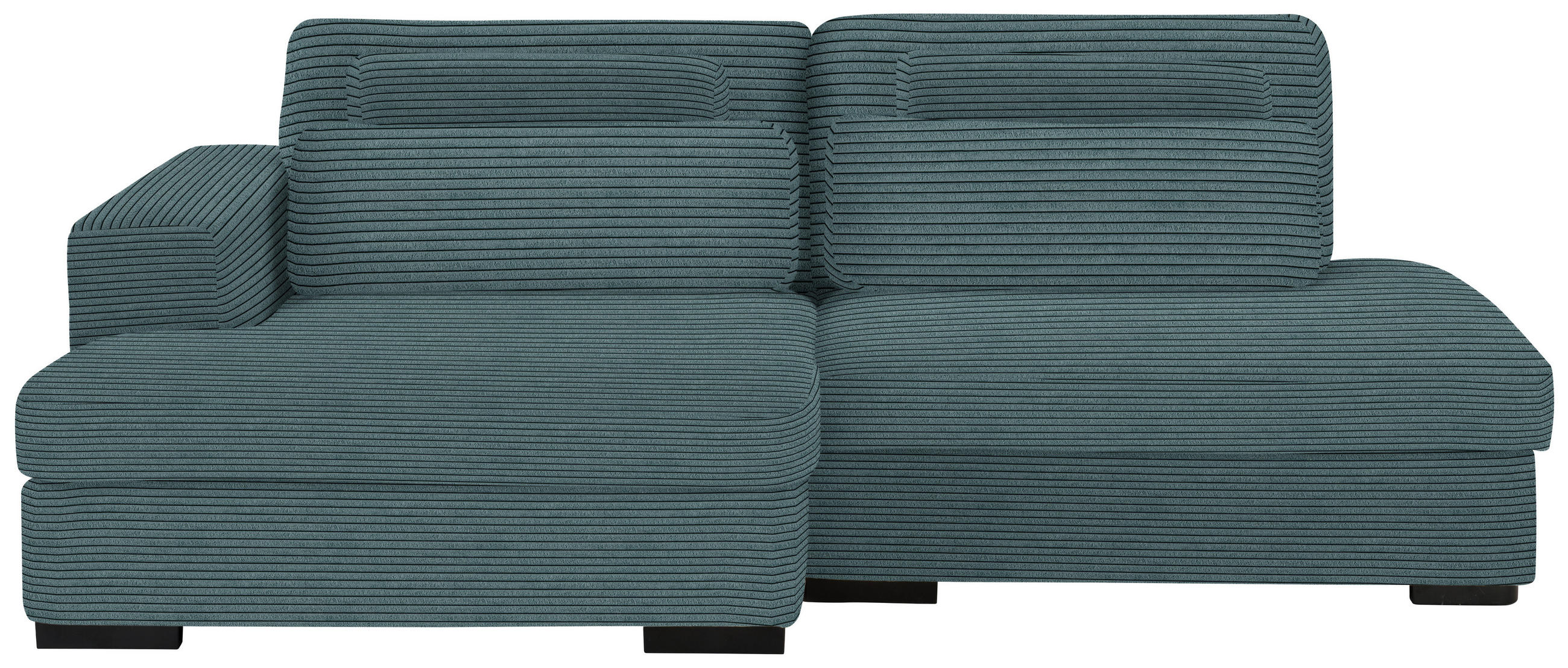 ECKSOFA in Velours, Cord Salbeigrün  - Salbeigrün/Schwarz, Design, Kunststoff/Textil (158/223cm) - Lomoco