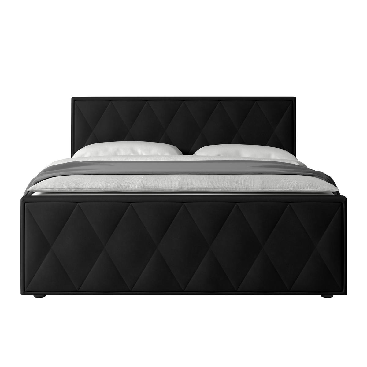 BOXSPRINGBETT 180/200 cm  in Schwarz  - Schwarz, MODERN, Holzwerkstoff/Kunststoff (180/200cm) - MID.YOU