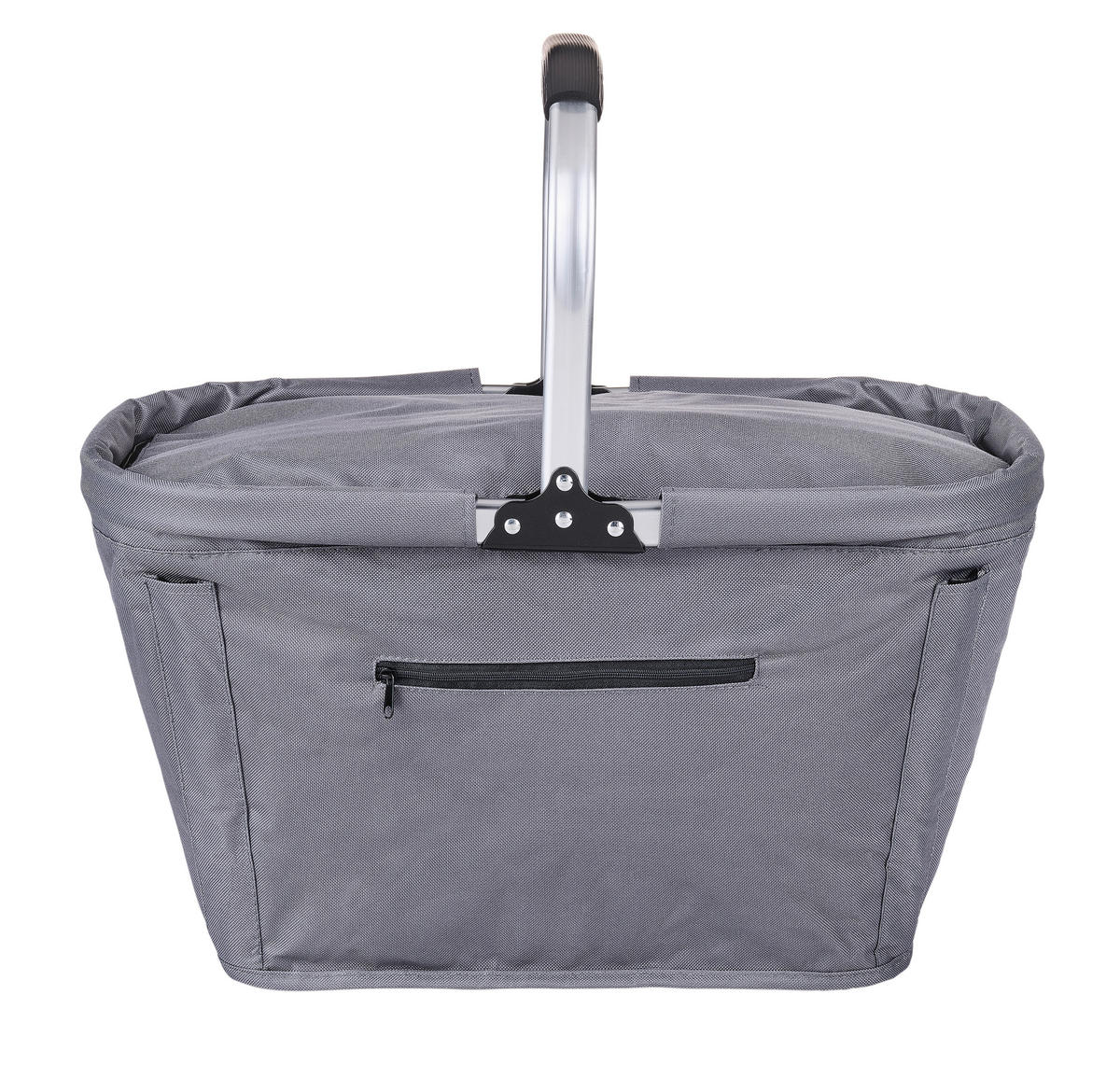 EINKAUFSKORB 50/27/27 cm  - Alufarben/Grau, Basics, Kunststoff/Textil (50/27/27cm) - Boxxx