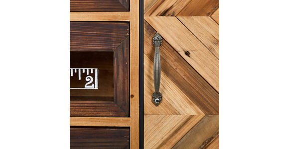 KOMMODE in 75/127/32 cm - Hellbraun/Messingfarben, LIFESTYLE, Glas/Holz (75/127/32cm) - Landscape