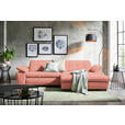 ECKSOFA in Webstoff Koralle  - Koralle/Schwarz, Design, Textil/Metall (265/180cm) - Carryhome