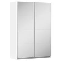 SCHWEBETÜRENSCHRANK in Weiss  - Weiss/Alufarben, Modern, Holzwerkstoff/Metall (136/197/61cm) - Rauch Möbel