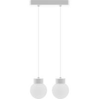 ZÁVĚSNÉ SVÍTIDLO, 80/30/150 cm  - bílá, Design, dřevo/sklo (80/30/150cm)