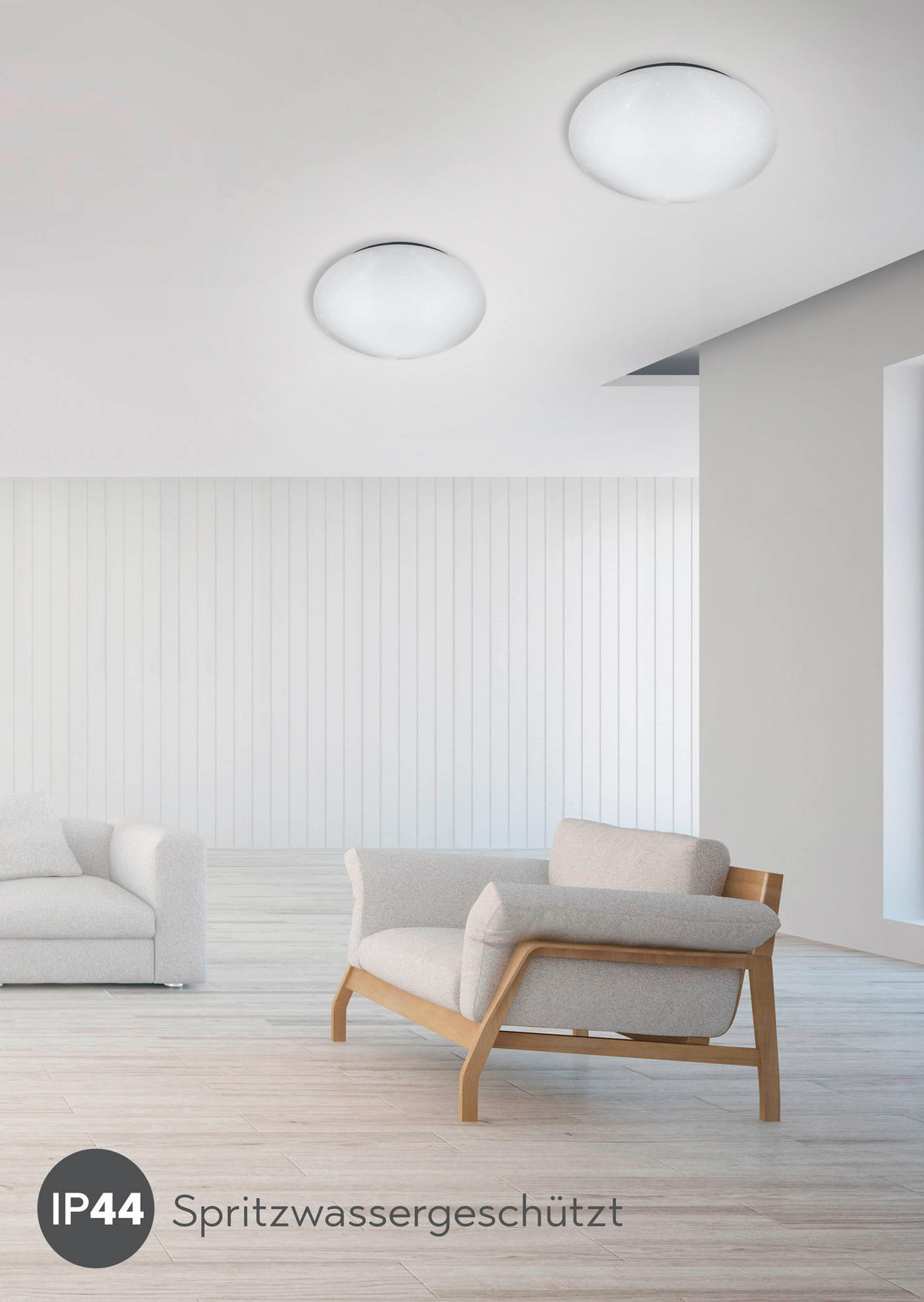 LED-BADEZIMMER-DECKENLEUCHTE 37 cm  - Weiß, Basics, Kunststoff (37cm) - Celina
