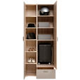 GARDEROBENSCHRANK  in 78/194/38 cm  - Chromfarben/Eichefarben, Design, Holzwerkstoff/Kunststoff (78/194/38cm) - Voleo