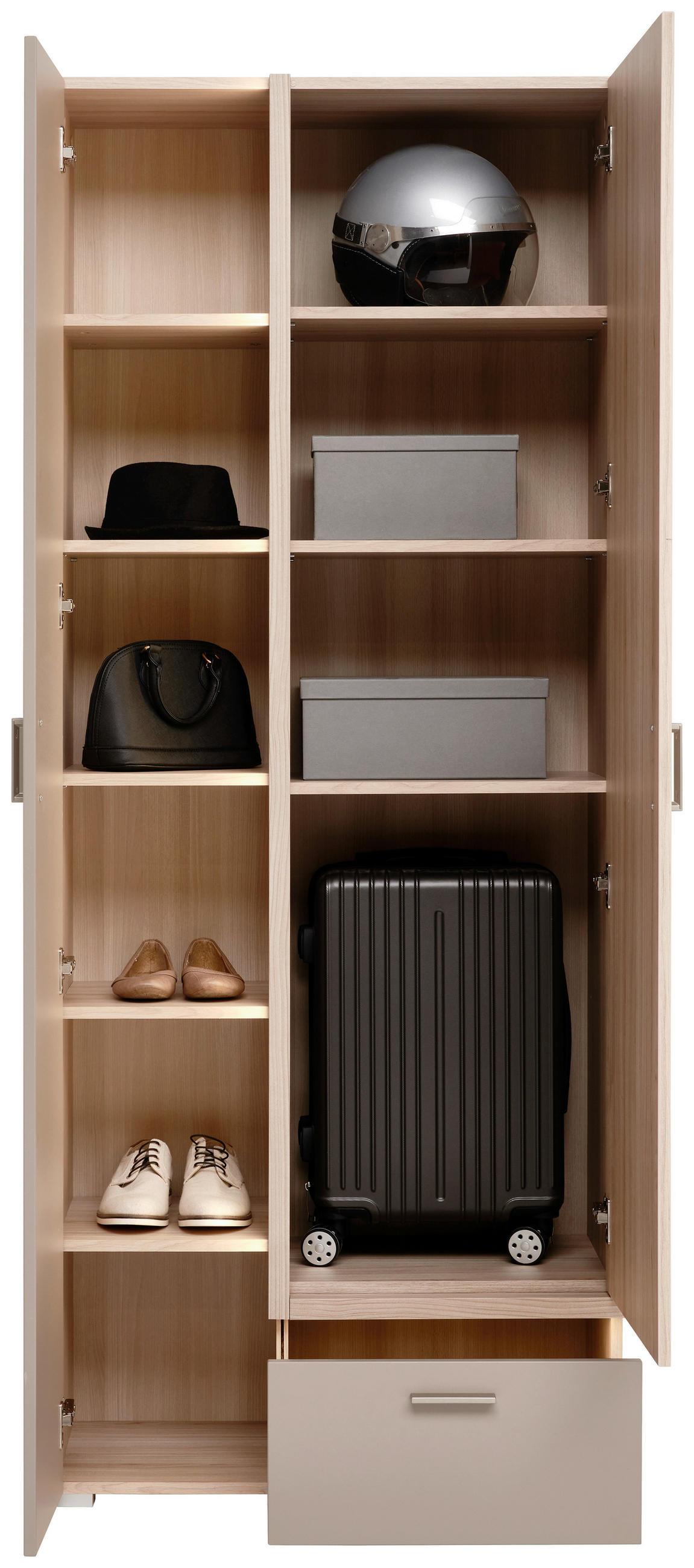 GARDEROBENSCHRANK  in 78/194/38 cm  - Chromfarben/Eichefarben, Design, Holzwerkstoff/Kunststoff (78/194/38cm) - Voleo