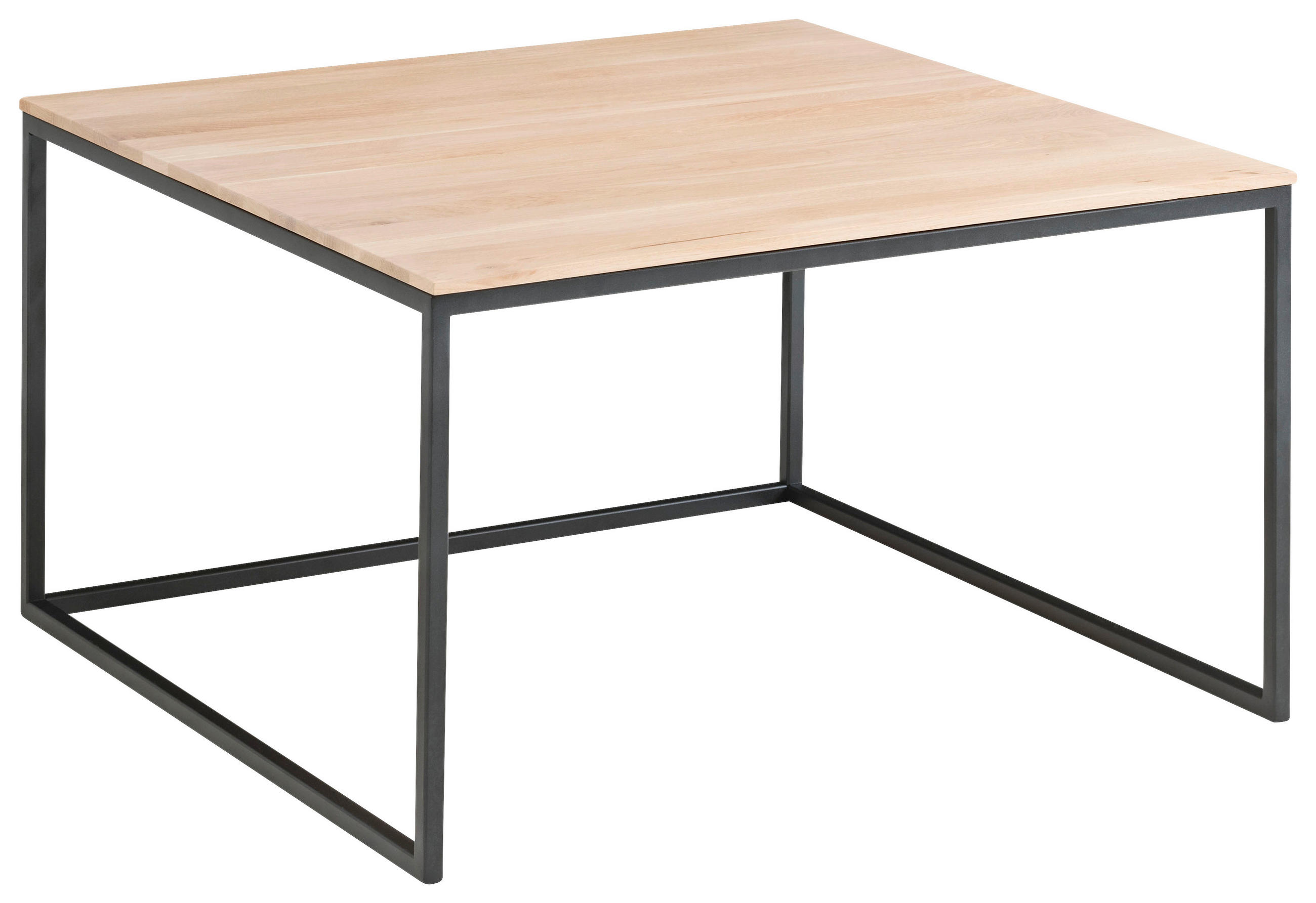 COUCHTISCH in Holz, Metall 70/70/42 cm  - Eichefarben/Schwarz, Design, Holz/Metall (70/70/42cm) - Johann Jakob