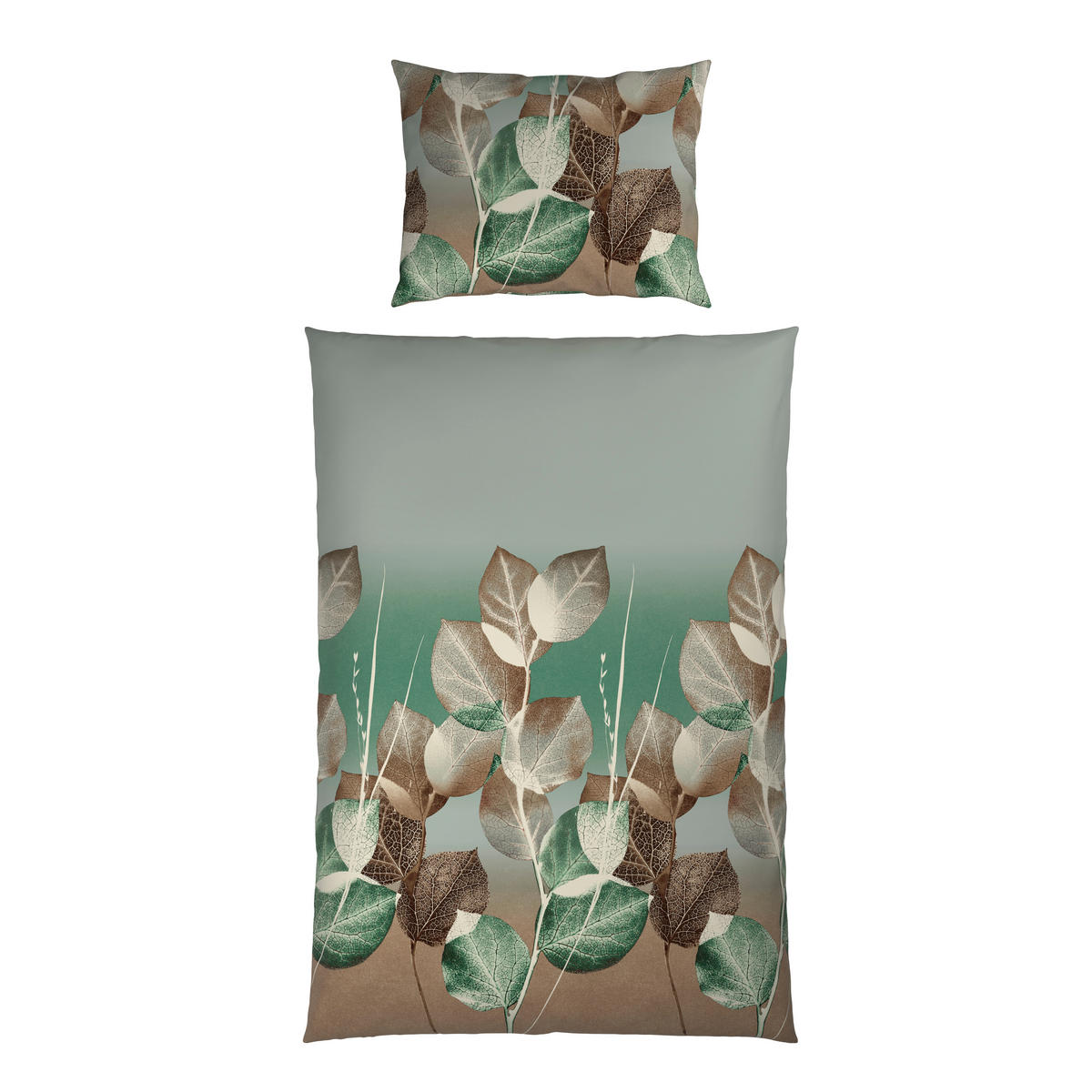 WENDEBETTWÄSCHE 2-teilig Satin, Flachgewebe 140/200 cm  - Dunkelgrün, Basics, Textil (140/200cm) - Esposa