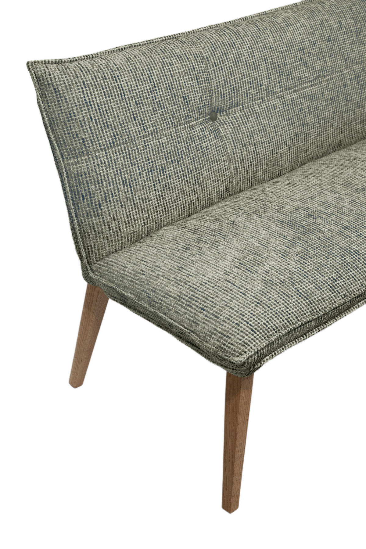 SITZBANK 179/86/65 cm Chenille Grün, Eichefarben Eiche massiv Holz  - Eichefarben/Eschefarben, KONVENTIONELL, Holz/Textil (179/86/65cm) - Valdera
