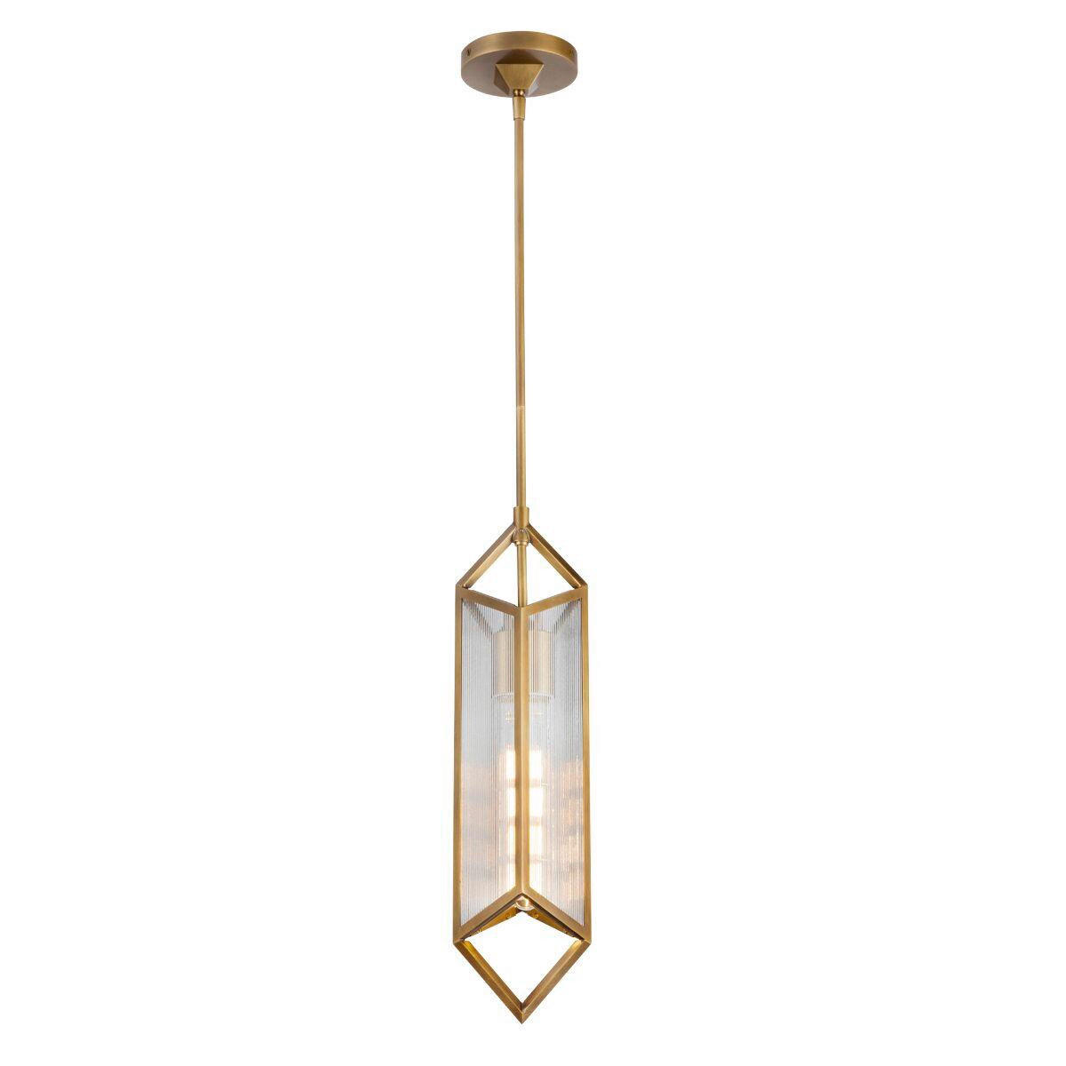 LED-HÄNGELEUCHTE 13,1/49,3 cm    - Messingfarben, KONVENTIONELL, Glas/Metall (13,1/49,3cm) - Elstead Lighting