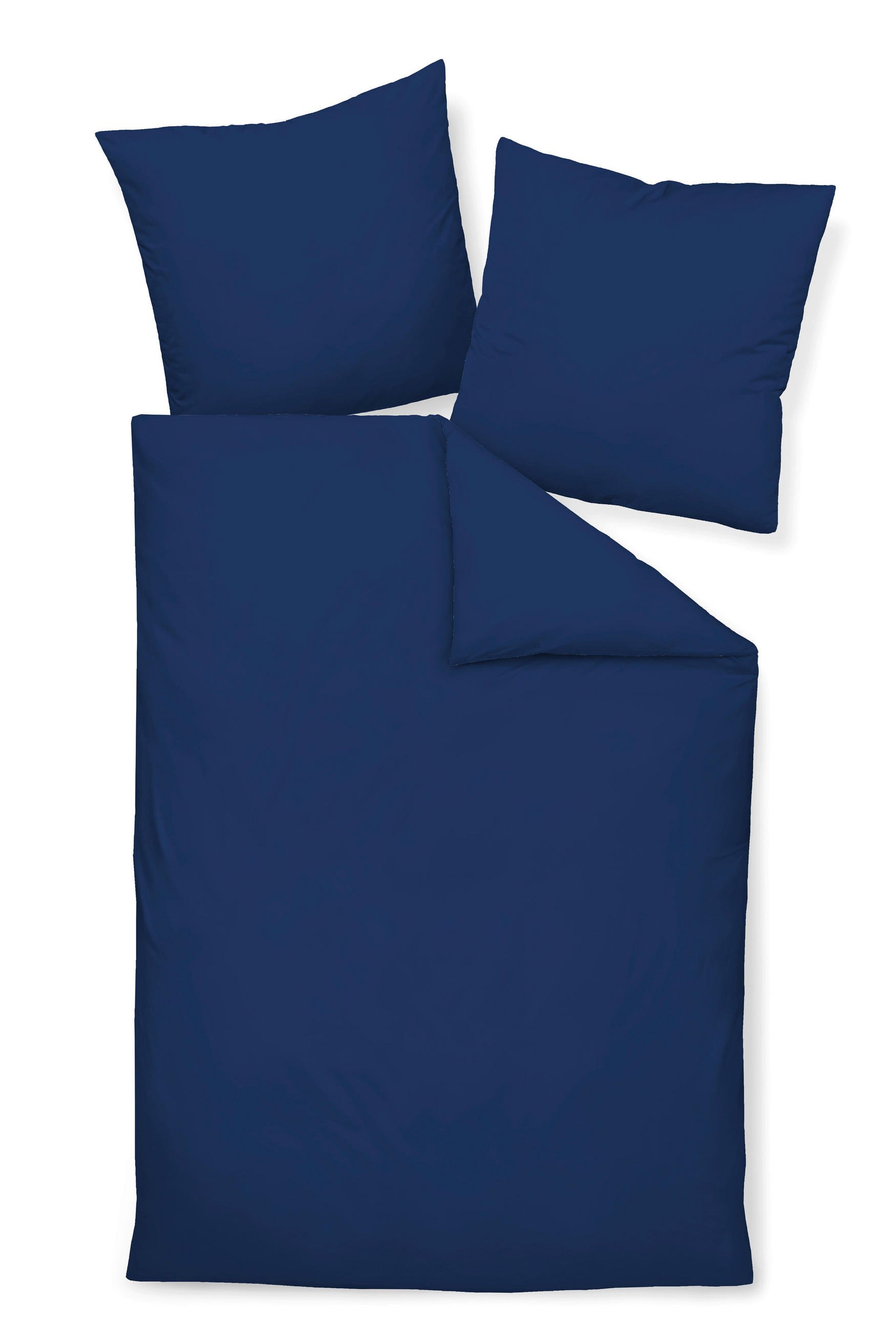BETTWÄSCHE Giacomo Makosatin 200/200 cm  - Dunkelblau, Basics, Textil (200/200cm) - Janine