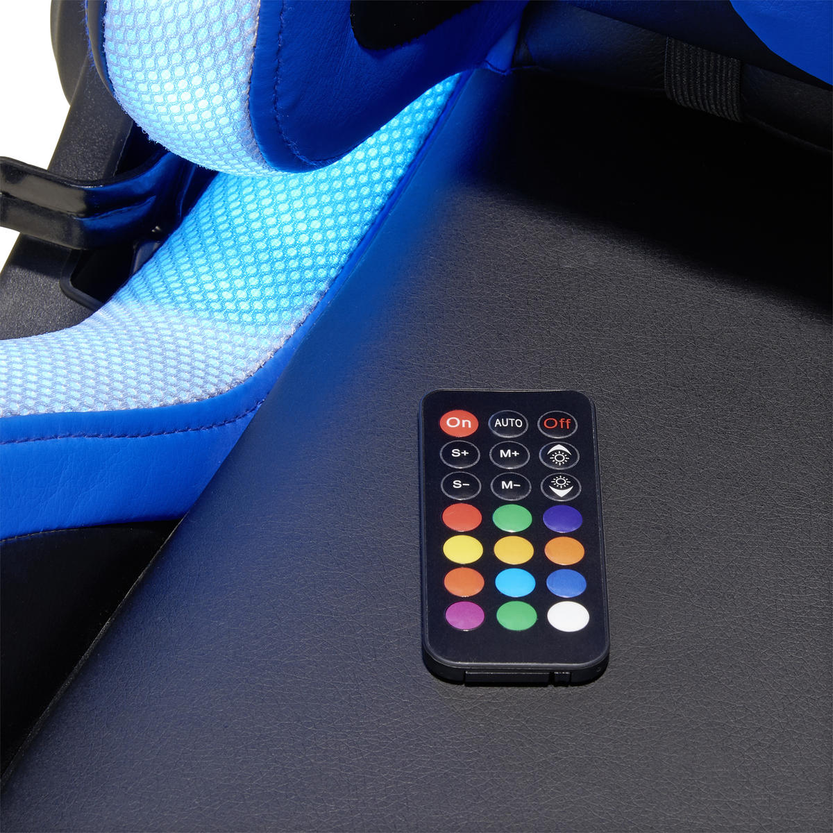 GAMING STOL kovina, umetna masa, tekstil modra, črna, bela  - modra/črna, Design, kovina/umetna masa (68/124-134/60cm) - Novel