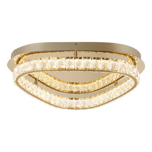 LED MENNYEZETI LÁMPA - aranyszínű/átlátszó, Basics, üveg/fém (11/50/50cm)